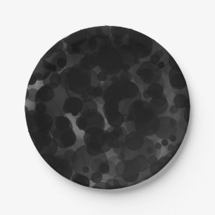 Plato De Papel Puntos Negros y Blancos Favor de Fiesta Moderno Ch