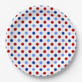 Plato De Papel Puntos Patrióticos de la Polka