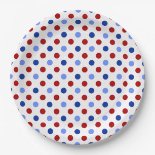Plato De Papel Puntos Patrióticos de la Polka