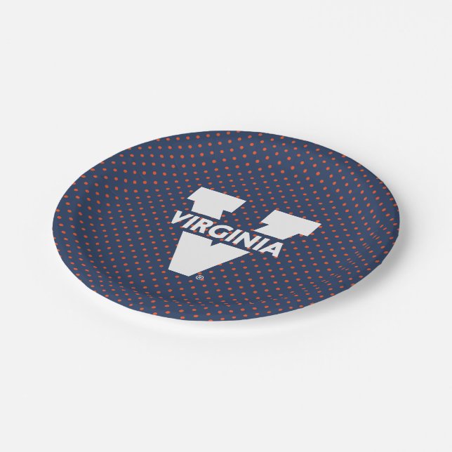 Plato De Papel Puntos polacos de Virginia Cavaliers (Angular)