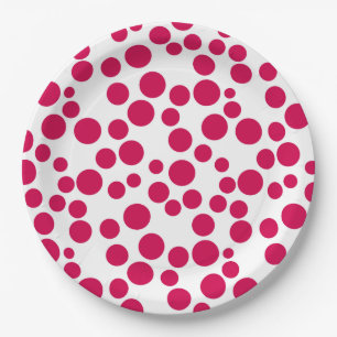 Plato De Papel puntos rojos en un fondo blanco