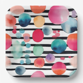 Plato De Papel Puntos y bandas 1