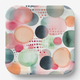 Plato De Papel Puntos y bandas 4