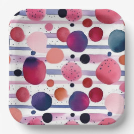 Plato De Papel Puntos y bandas 6