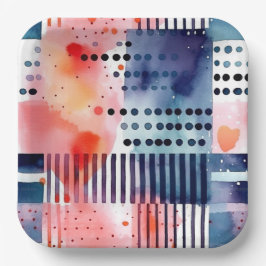 Plato De Papel Puntos y bandas 9