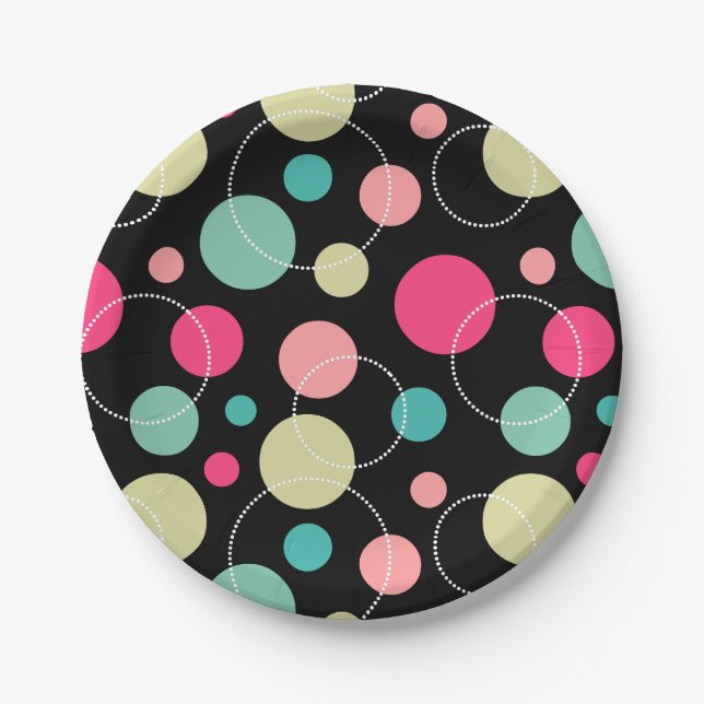 Plato De Papel Puntos y círculos 150816 (Anverso)