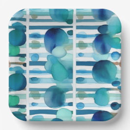 Plato De Papel Puntos y franjas 7