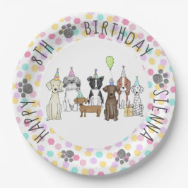 Plato De Papel Puppy Dog Birthday Pawty