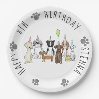 Plato De Papel Puppy Dog Birthday Pawty