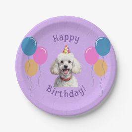 Plato De Papel Puppy Perro Cumpleaños Paw-ty