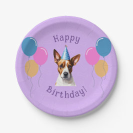 Plato De Papel Puppy Perro Cumpleaños Paw-ty