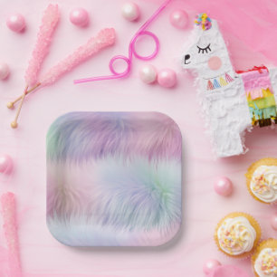 Plato De Papel Puro arcoiris pastel