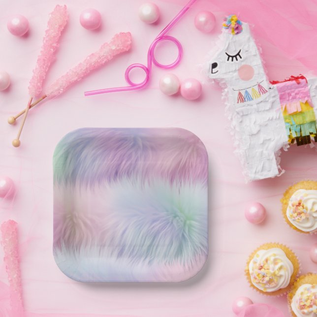 Plato De Papel Puro arcoiris pastel (Fiesta)
