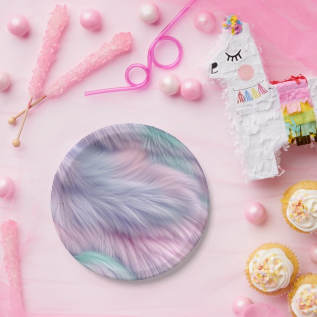 Plato De Papel Puro arcoiris pastel (Fiesta)