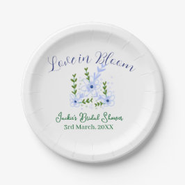 Plato De Papel Purple boho love in Bloom bridal shower name retro