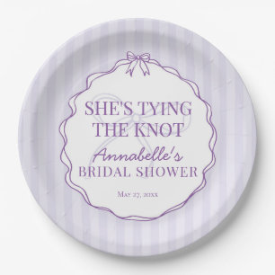 Plato De Papel Purple Coquette Bow Pastel Bridal Shower Brunch