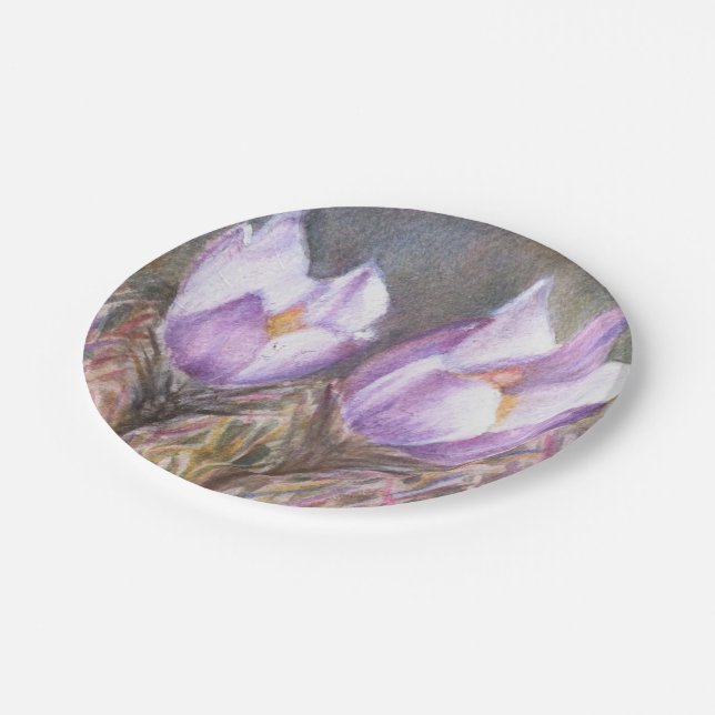 PLATO DE PAPEL PURPLE CROCUSES (Angular)