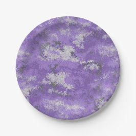 Plato De Papel Purple Digi Camo