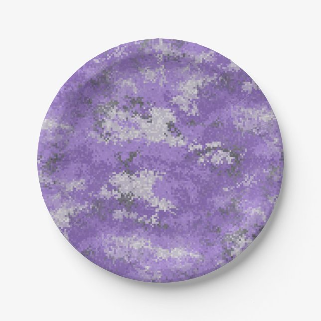 Plato De Papel Purple Digi Camo (Anverso)