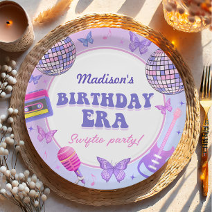 Plato De Papel Purple Disco En Mi Cumpleaños Era