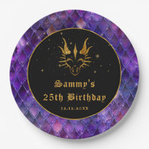 Purple Dragon Scales Gold Faux Purpurina Cumpleaño