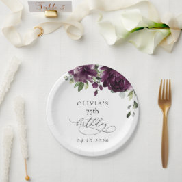 Plato De Papel Purple Flowers, Plum Flowers, Boho, Birthday