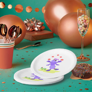 Plato De Papel Purple Grasshopper Juving Fun Crema