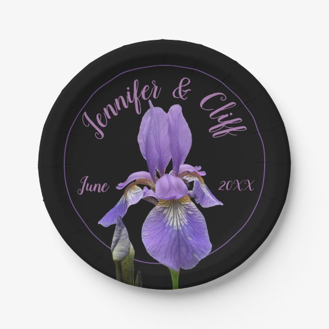Plato De Papel Purple Iris Elegant (Anverso)