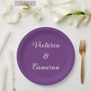 Plato De Papel Purple Personalizado