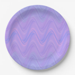 Plato De Papel Purple Pink Wavy Lines Pattern