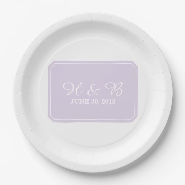 Plato De Papel Purple Simply Elegant Wedding (Anverso)