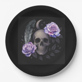 PLATO DE PAPEL PURPLE SKULL