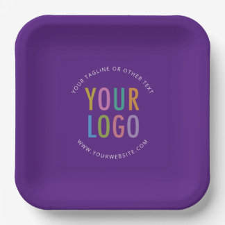 Plato De Papel Purple Square Paper Plates Custom Logo Printed