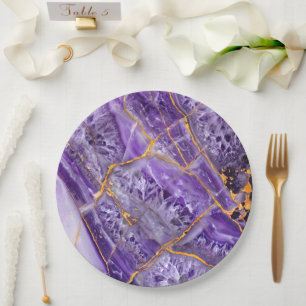 Plato De Papel Púrpura Amatista