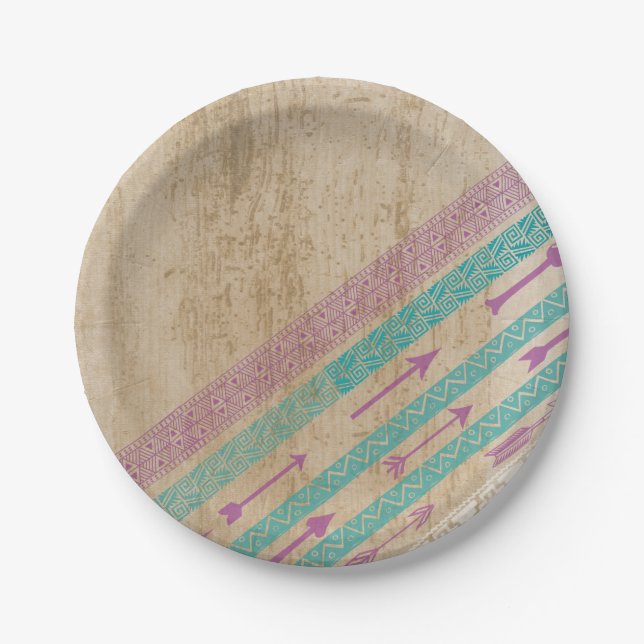 Plato De Papel Púrpura elegante lamentable de la placa de papel (Anverso)