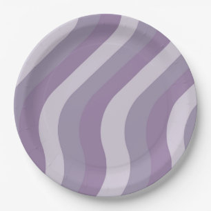 Plato De Papel Púrpura Liquida Swirl Flow Groovy Stripe Y2K Patte