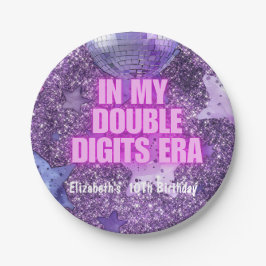 Plato De Papel Púrpura moda en mi cumpleaños de dos dígitos