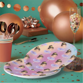 Plato De Papel Púrpura Pequeña Princesa Ball
