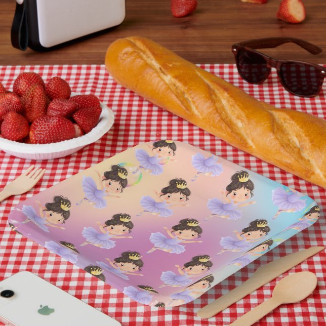 Plato De Papel Púrpura Pequeña Princesa Ball (Picnic)