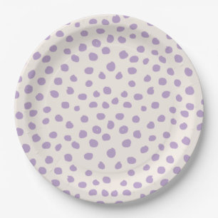 Plato De Papel Púrpura puntos Preppy Puntos modernos de impresi