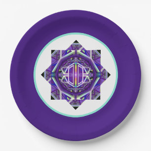 Plato De Papel Púrpura W3