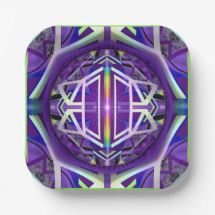 Plato De Papel Púrpura W3