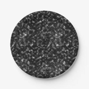 Plato De Papel Purpurina Blank de las secuencias negras