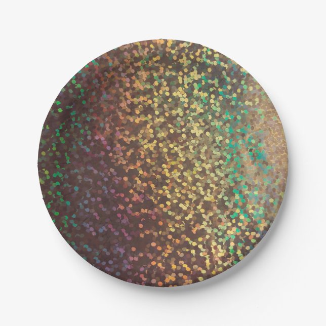Plato De Papel Purpurina bokeh sparkke print (Anverso)