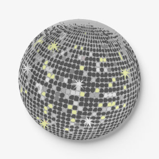 Plato De Papel Purpurina bola vintage groovy disco fiesta de bail