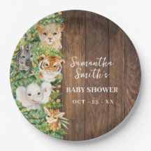Purpurina de oro de animales Safari Baby Shower ru