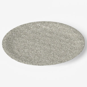 Plato De Papel Purpurina de plata glamoroso brillante