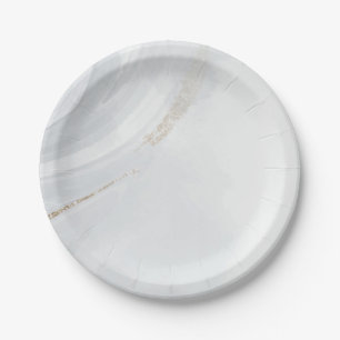 Plato De Papel Purpurina de textura de piedra de pastel de mármol