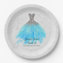 Purpurina De Vestido Azul Turquesa Dieciséis