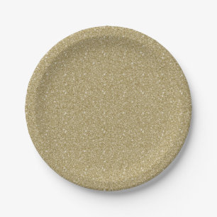 Plato De Papel Purpurina del oro